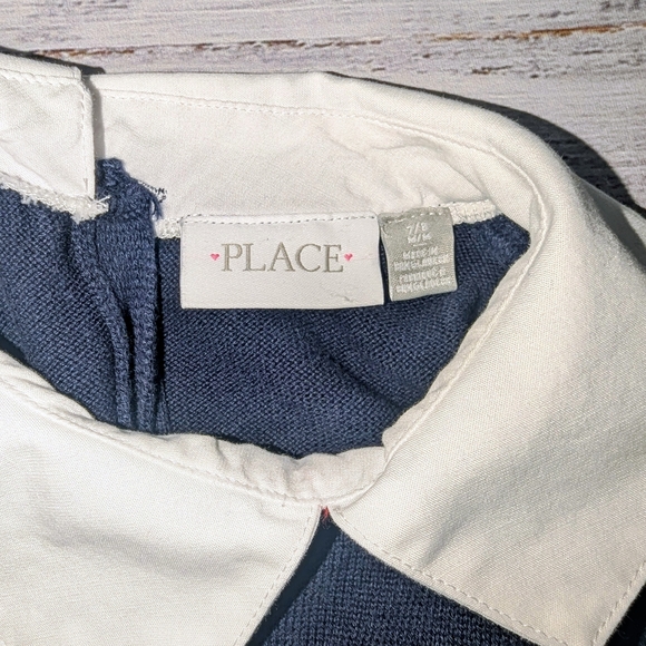 Place Navy and White Casual Kids Dress - Picture 3 of 3